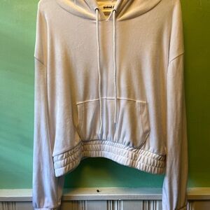 NWOT White Velour Hoodie